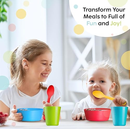 Miniatura 5 de Vasos para niños, juego de 12 vasos de plástico para niños, 8 onzas, vasos de plástico reutilizables, aptos para lavavajillas, vasos sin BPA para