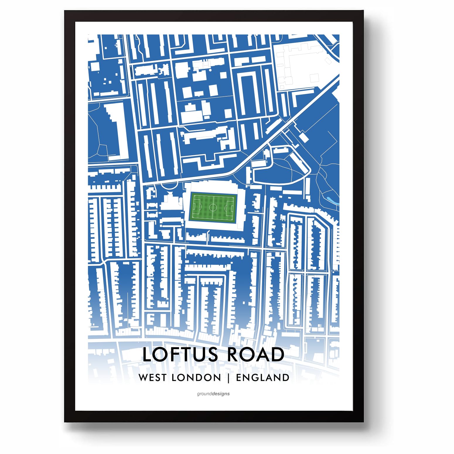 GroundDesigns QUEENS PARK RANGERS FC Loftus Road QPR Stadium Map