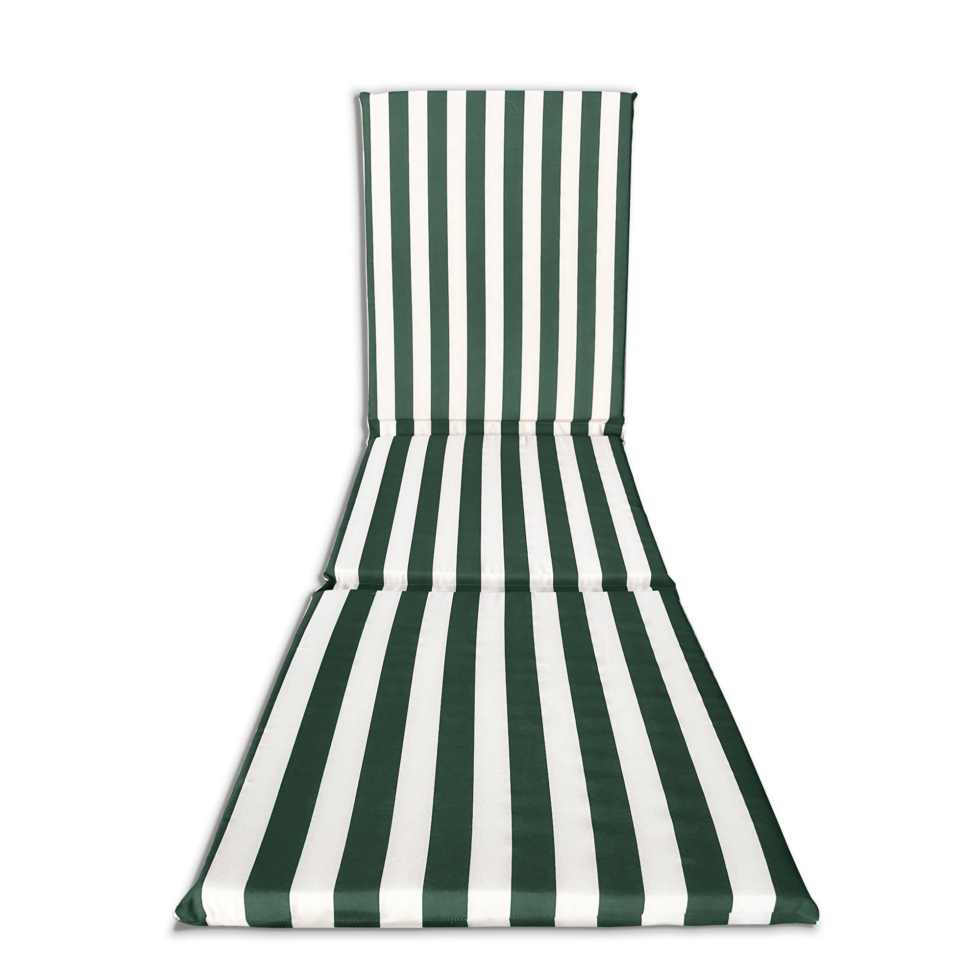 Il Tuo Artigiano Design Padded Cushion for Lounger, Handmade Fully Removable Cotton Cover, 190 x 60 x 4.5 cm (Green)