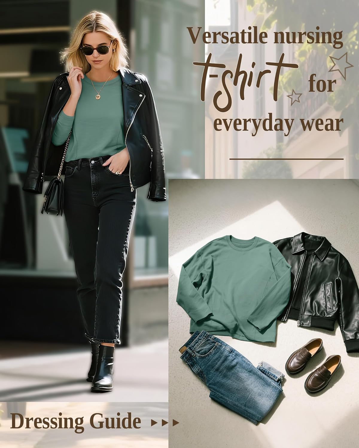 3 Pack Women's Nursing Breastfeeding Tops Long Sleeve Maternity Shirts Oversize Hidden Zipper Pregnancy Clothes