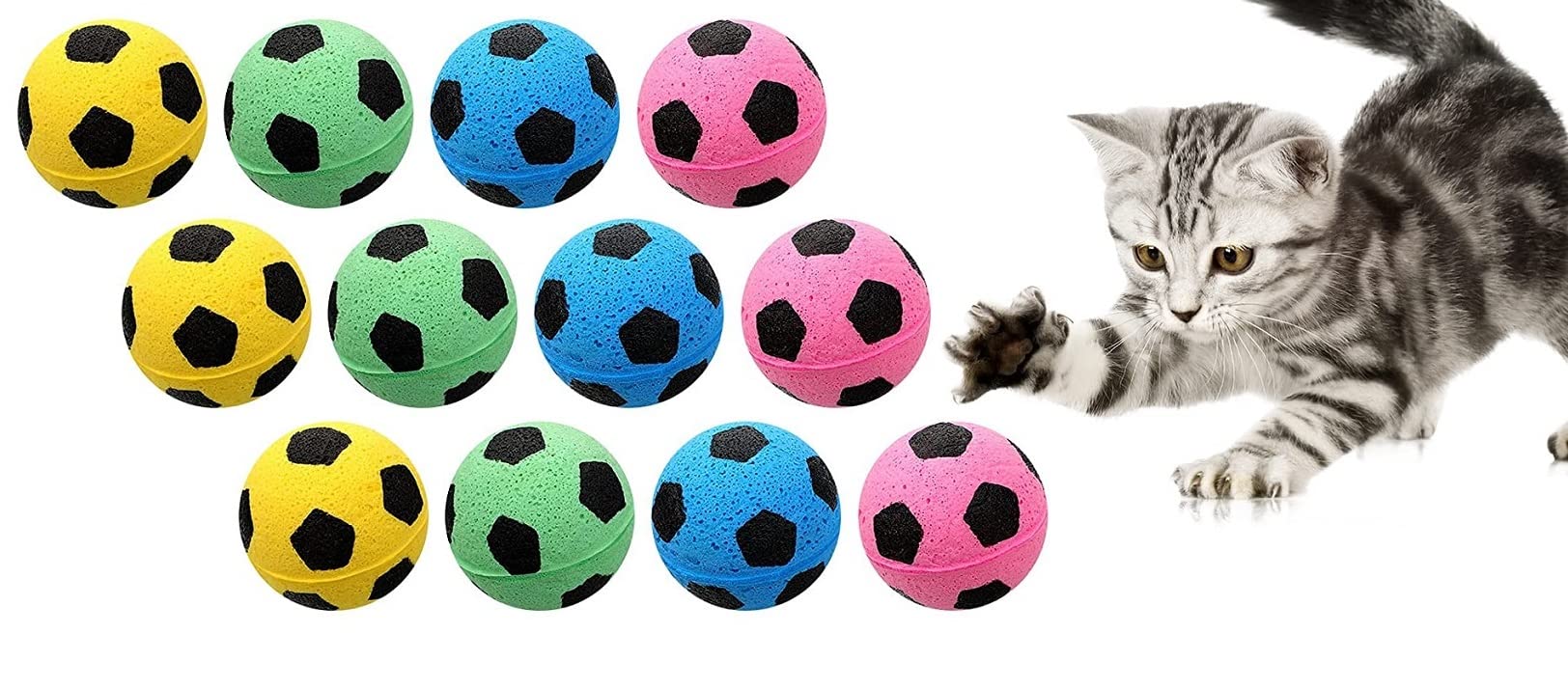 Amazon | フォームサッカーボール 猫のおもちゃ 屋内猫用ボール