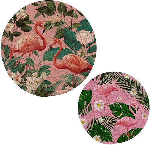 Miniatura 355 de Trivets for Hot Dishes Pots and Pans 2 PC Pot Holders Heat Resistant Cotton Round Potholders for Kitchen Countertop Decorative Autumn Maple Leaves