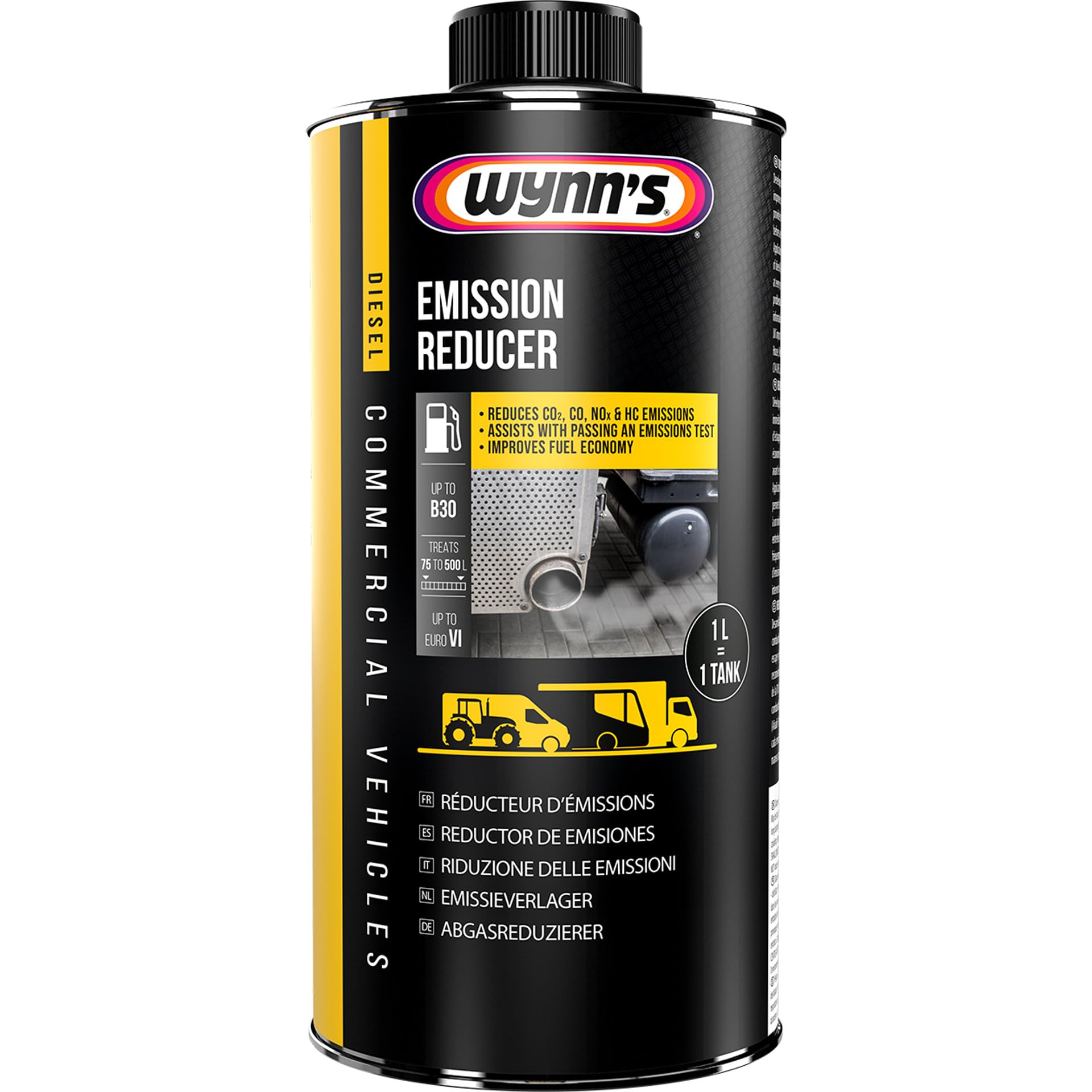 Wynn's Diesel Emission Reducer - Multifunctional Additive for Exhaust System Cleaning, Reduced Soot & Emissions, Enhanced Fuel Economy & Euro-6 Compliance - 1L