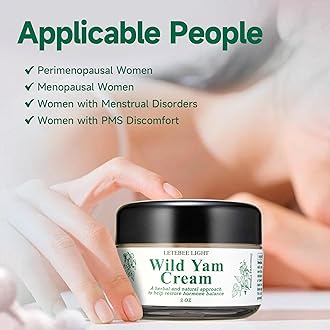 Wild Yam Cream for Hormone Balance: Natural Formula for Hot Flashes Night Sweats - Estrogen Progesterone Free 2 OZ