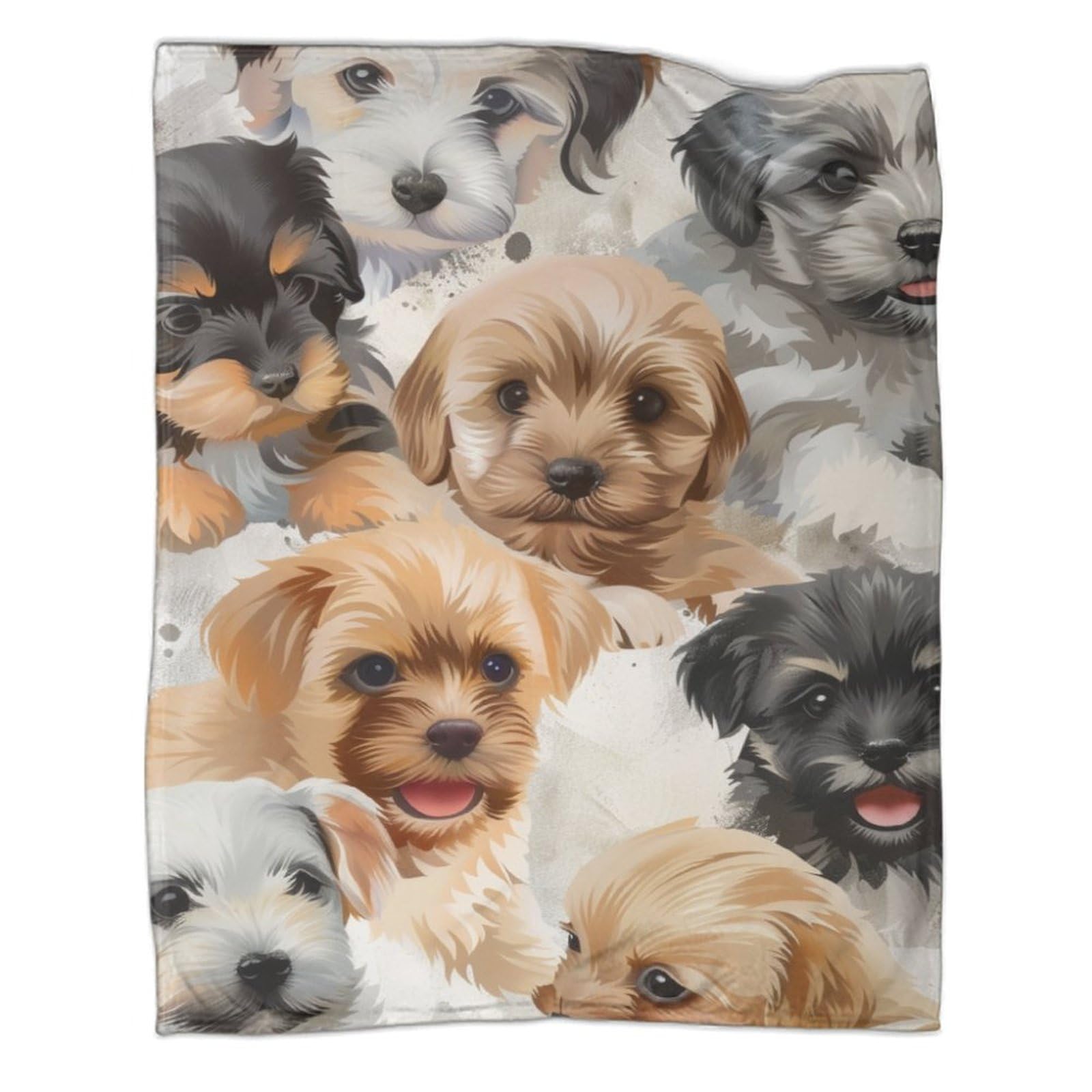 Couverture Yorkshire Terrier 150x200cm plaid doux et moelleux pour lit et canapé