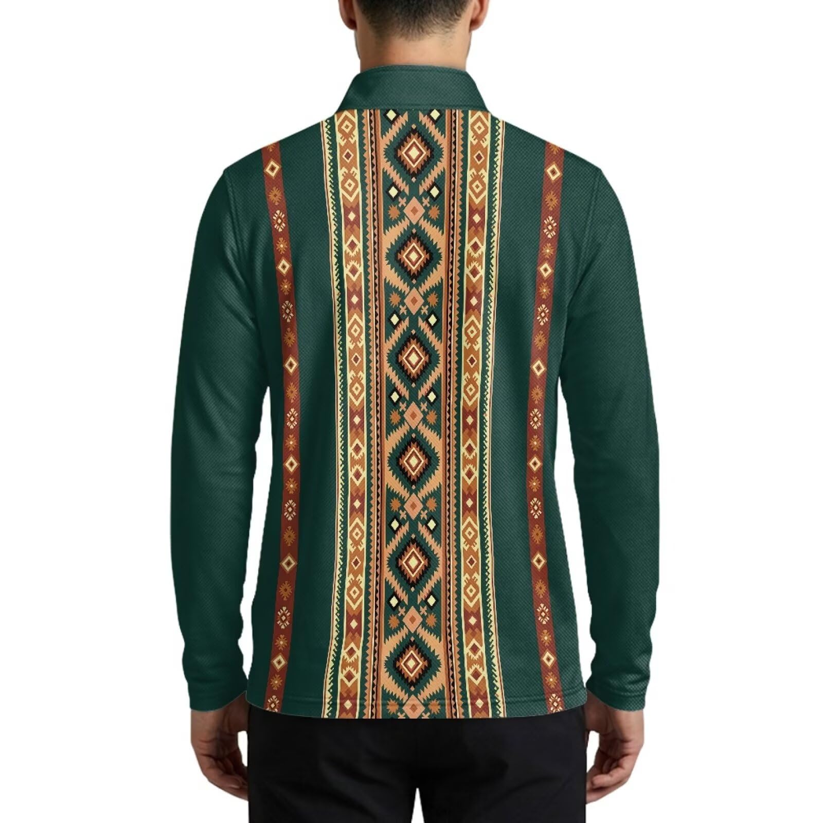 Camicia sportiva da uomo a maniche lunghe casual traspirante | Maglia da golf leggera con collo alto e cerniera a un quarto per campeggio, passeggiate, abbigliamento sportivo