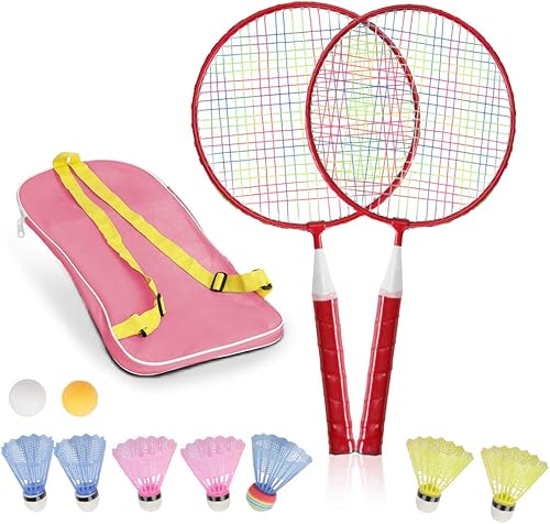 Miniatura 9 de STSTECH Raquetas de bádminton para niños 12 en 1 juego deportivo con bolsa de transporte ligera para niños profesionales jugadores principiantes
