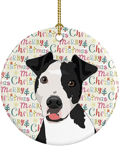 Miniatura 69 de Caroline's Treasures Adorno navideño de husky siberiano en blanco y negro #2 de cerámica para árbol de Navidad, decoración colgante para el hogar,