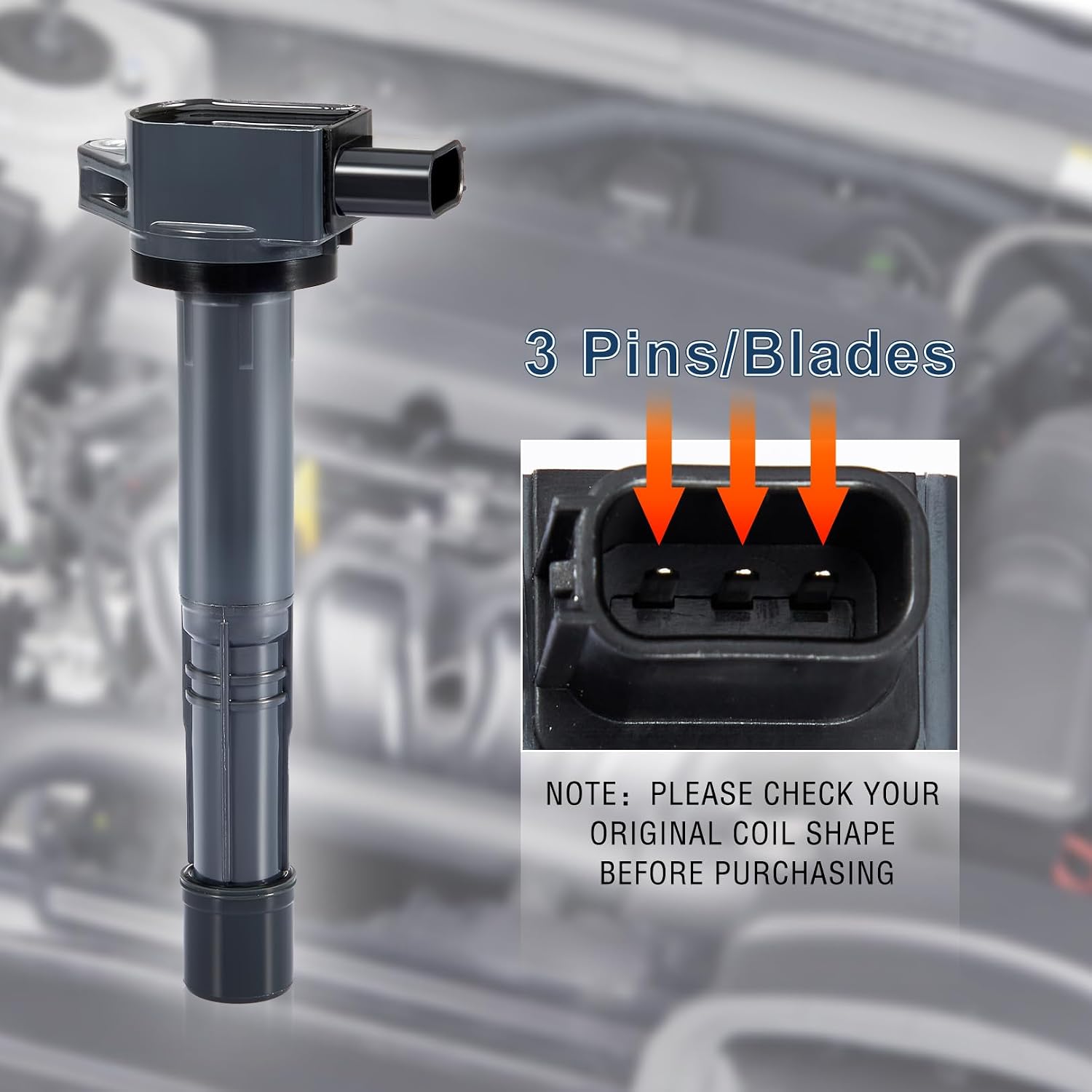 Pindex 4 Pack UF311 Ignition Coil and Spark Plugs Coil Pack Kits Compatible with Acura CSX RSX 2.0L Honda Accord Civic CR-V Element 2.0L 2.4L 2002-2011