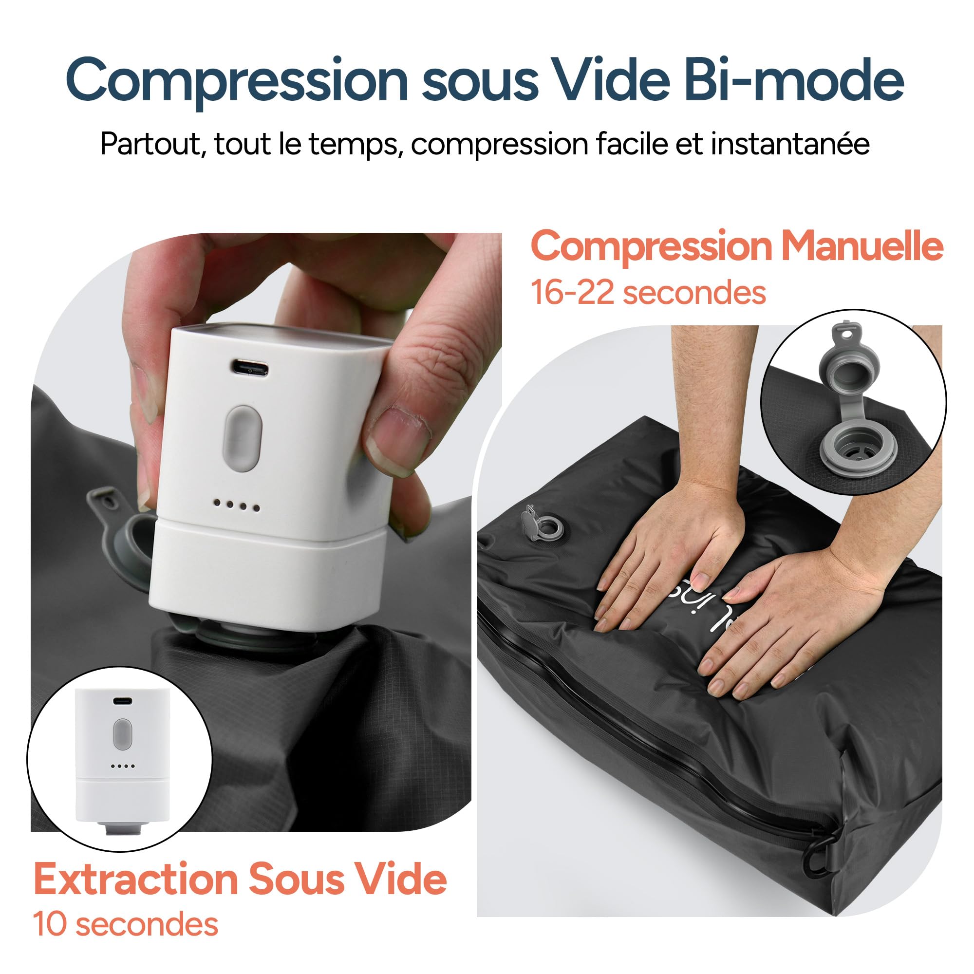travel inspira Sac Sous Vide Vetement Aspirateur, TPU avec Pompe (1PC)