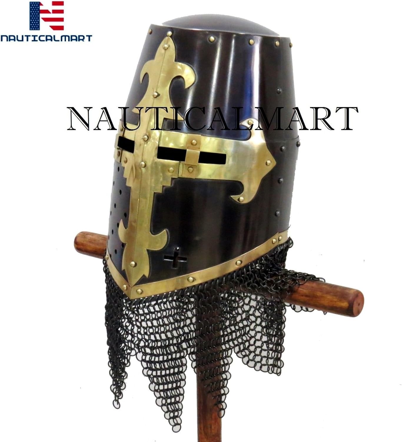 NauticalMart Knight Crusader Armor Helmet Wearable Halloween Costume LARP/Reenactment