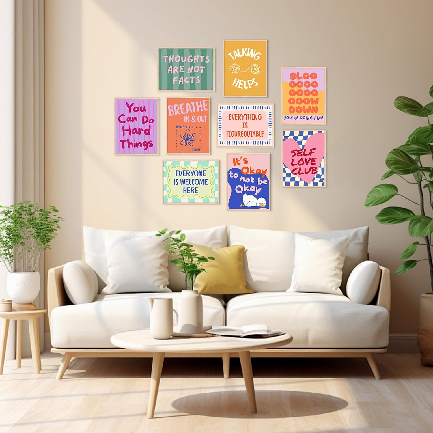 Mental Health Wall Art Child Psychology Canvas Poster Therapy Office Wall Decor Inspirational Prints Motivational Pictures Affirmations Artwork Counselor Painting for Classroom 12x16x9 Inch Unframed