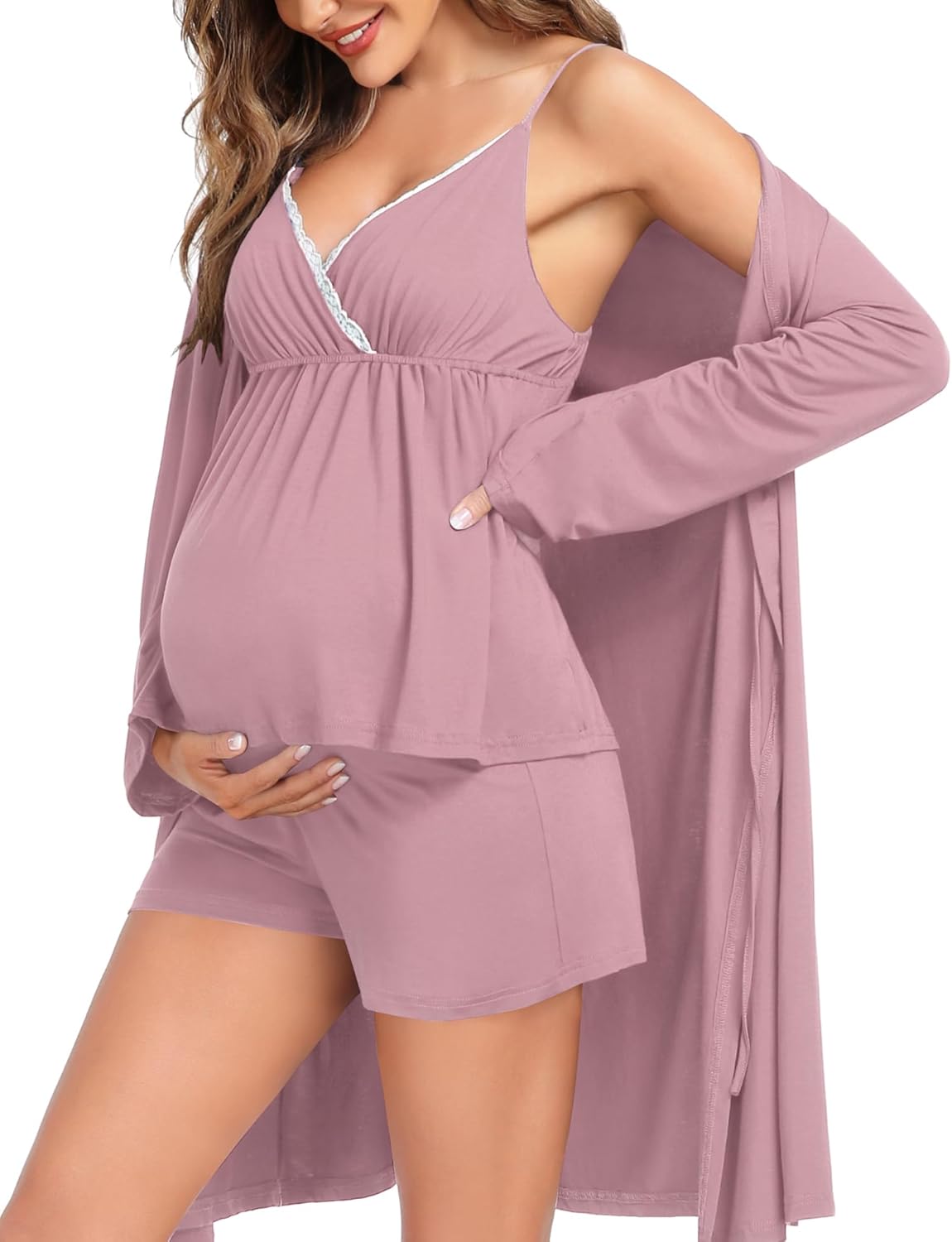 Ultimate Comfort: Review of the SWOMOG 3-Piece Maternity Robe Set for New Moms