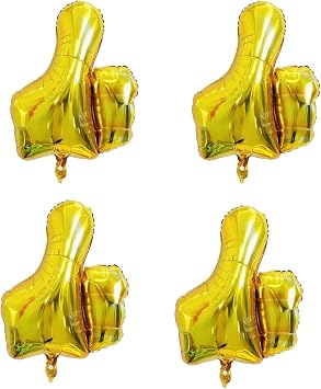 4PCS Gold Thumbs Up Foil Balloons Thumbs Mylarballoon Cheer up The Balloon Helium Balloons for Bay Shower Graduation Birthday Arty Decorations Supplies