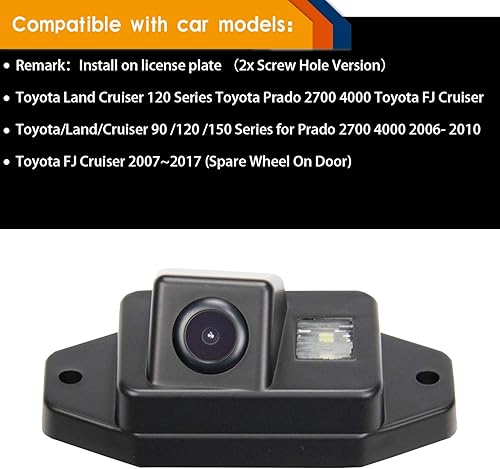 Miniatura 2 de Misayaee Cámara de aparcamiento de marcha atrás HD 720p con iluminación de matrícula versión nocturna para Toyota FJ Cruiser 2007  2020Toyota Land