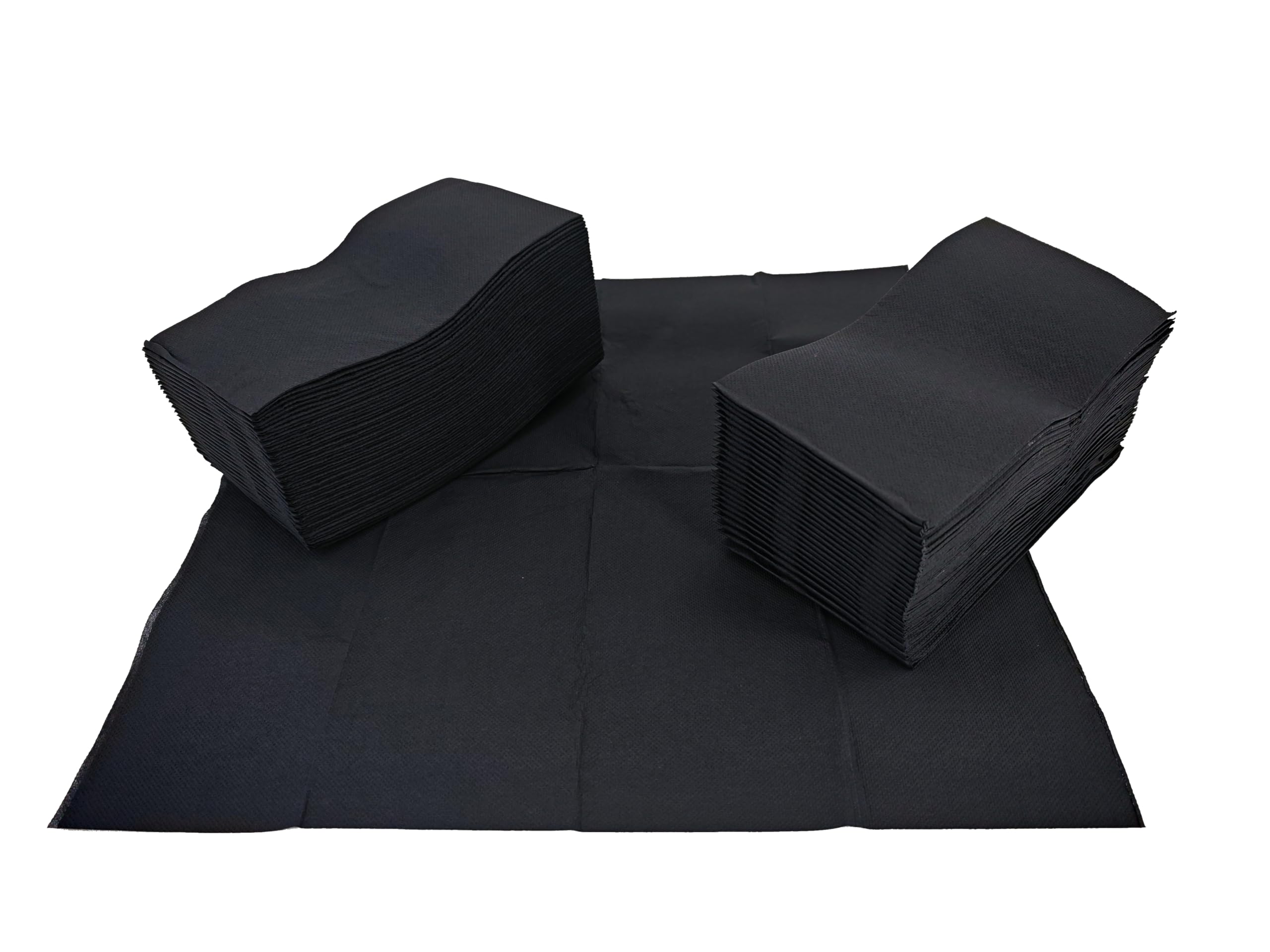Servilletas de papel | Servilletas Punta a Punta | 100% Celulosa Virgen | Doble Capa (Negro, 40 x 40 cm (1/8))