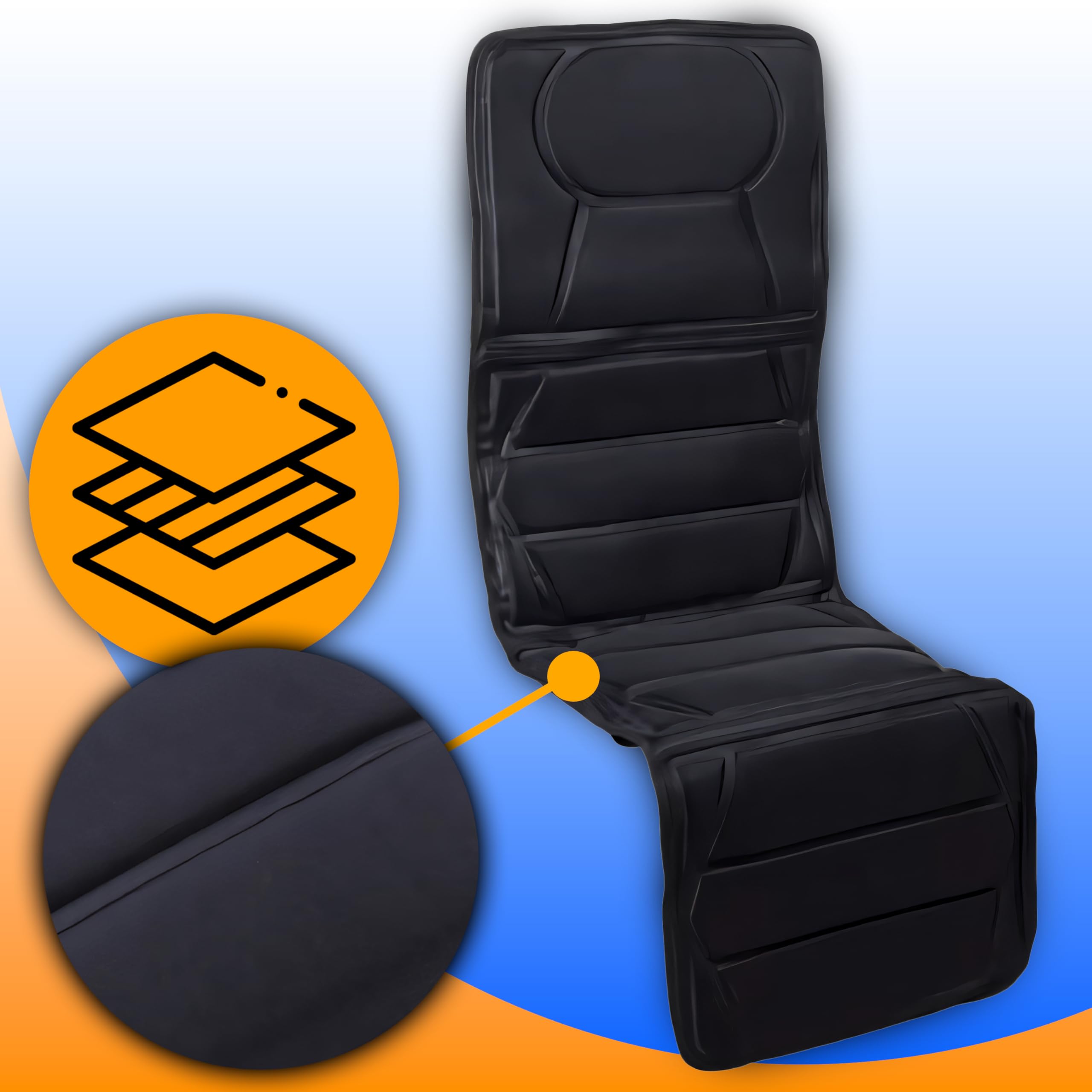 Retoo Massagematte elektrisch, 165 x 57 cm Größe und Leistung 18W, Vibrationsmatte mit Wärmefunktion und 3 Intensitätsstufe, 4 Zonen Massagematratze, 16 Motoren Vibrations, 5 Massagearten