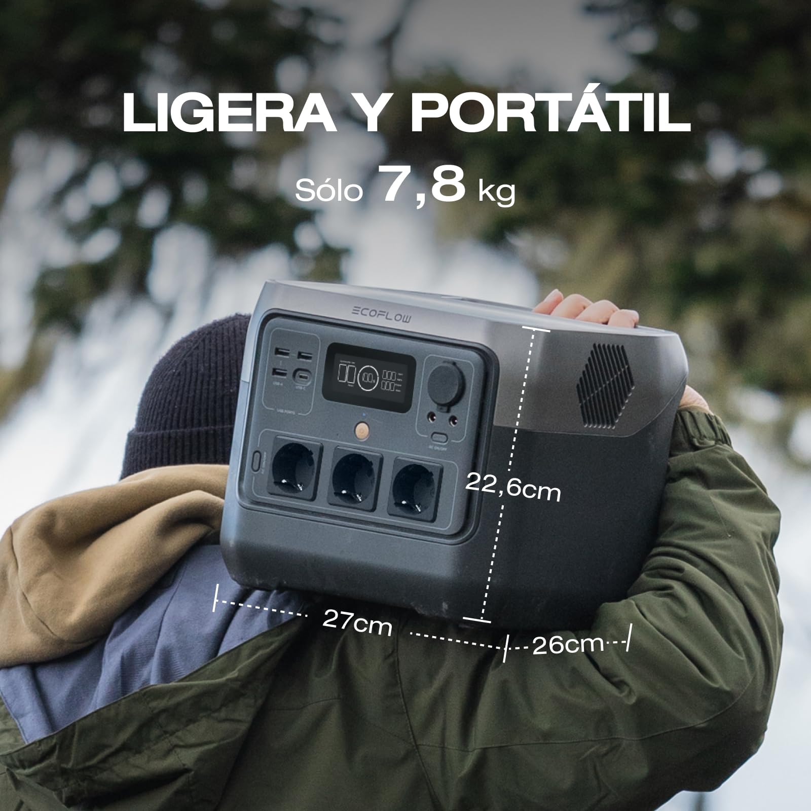 Estación de energía portátil ECOFLOW RIVER 2 Pro 768 Wh (Reacondicionado) | Generador solar LFP, carga rápida, sólo pequeños defectos en el embalaje, el producto está completamente sin usar