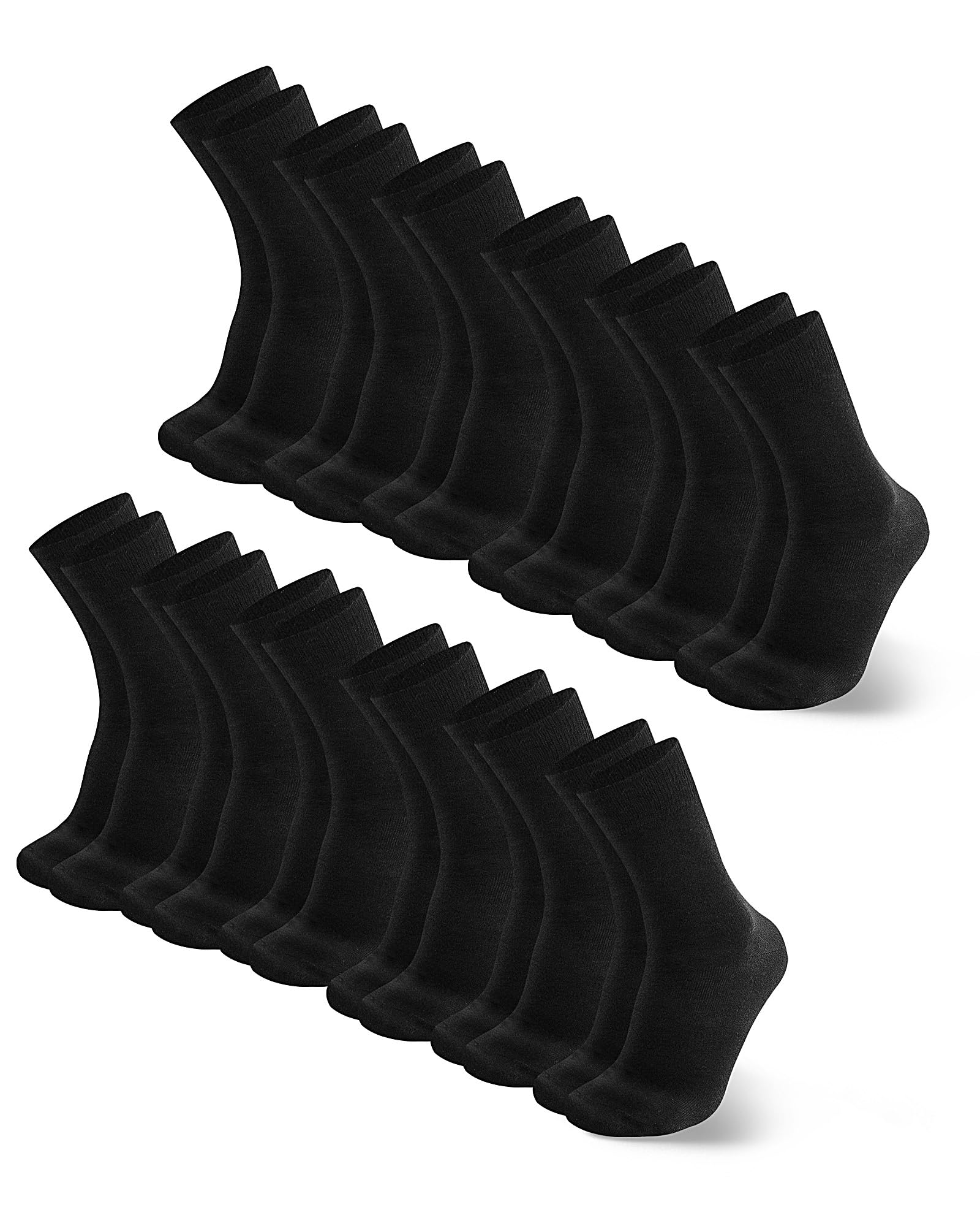 Libella Calcetines Finos Hombre Verano, Clásicos de Vestir para Hombre y Mujer, Algodón, Transpirables, Comodos, Suaves, Básicos para Diario, Hombres y Mujeres, negro o multicolora (12 Pares)