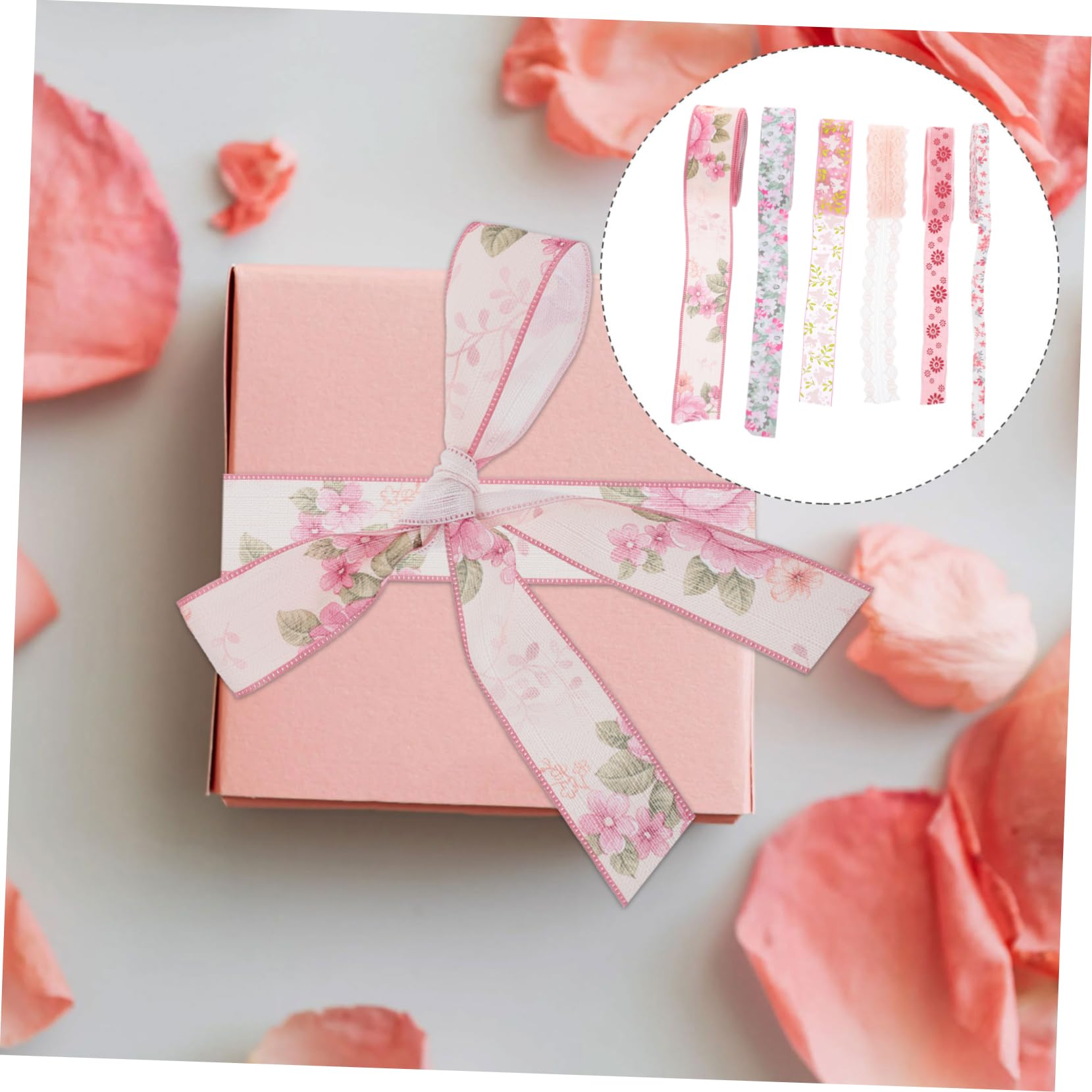 FRCOLOR 5 Sätze Blumenband Ribbon Bandfeile Geschenkverpackungen Heimdekoration Mit Band Geschenkschleife Diy-band Basteln Dekoratives Verpackungsband Wickelband Polyester 6 Rollen * 5
