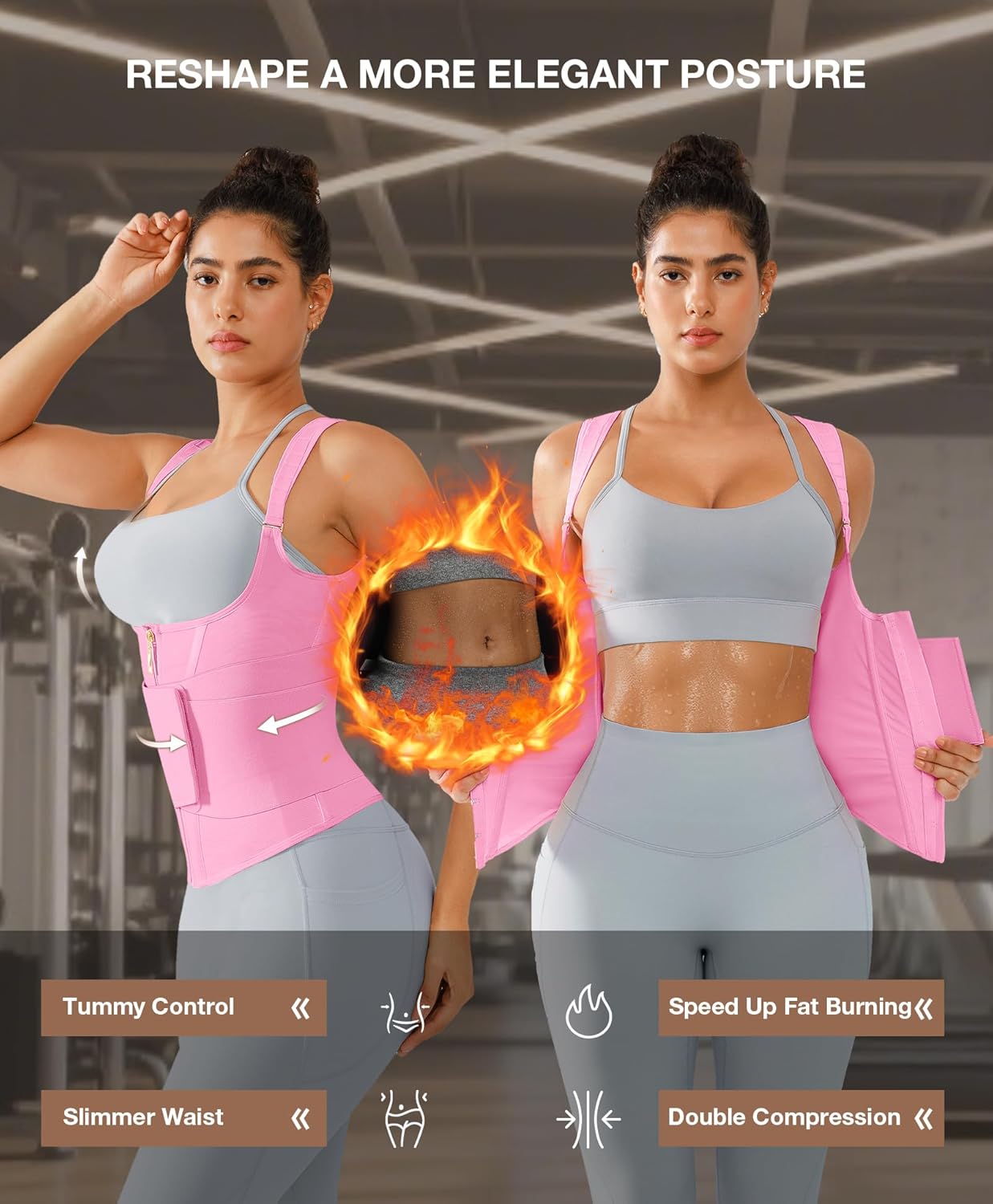 Lover-Beauty Waist Trainer for Women Tummy Control Wrap Waist Cincher Corset Shapewear Postpartum Belly Band with Zipper Hook - Image 2