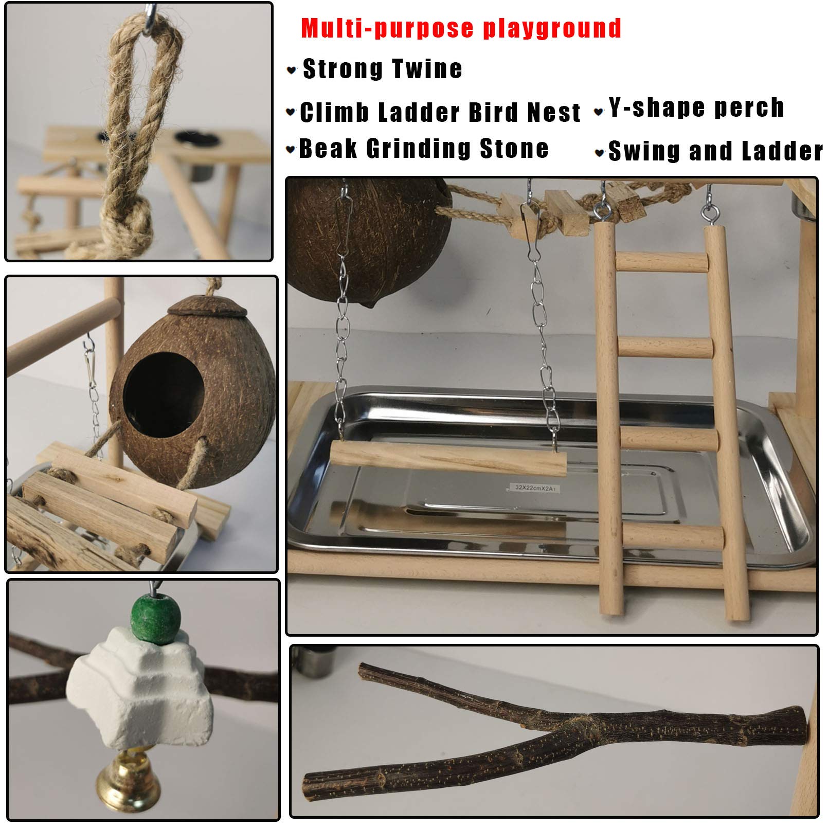 Curated visual reference: Fresh Look at Snapklik Com Parakeet Playground Bird Play Stand Natural Wood Perch