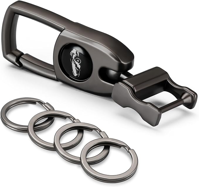ASSCV Quick-Release Car Keychain – Heavy Duty Clip, 2 Key Rings, Gift Box, For Men & Women - View #7