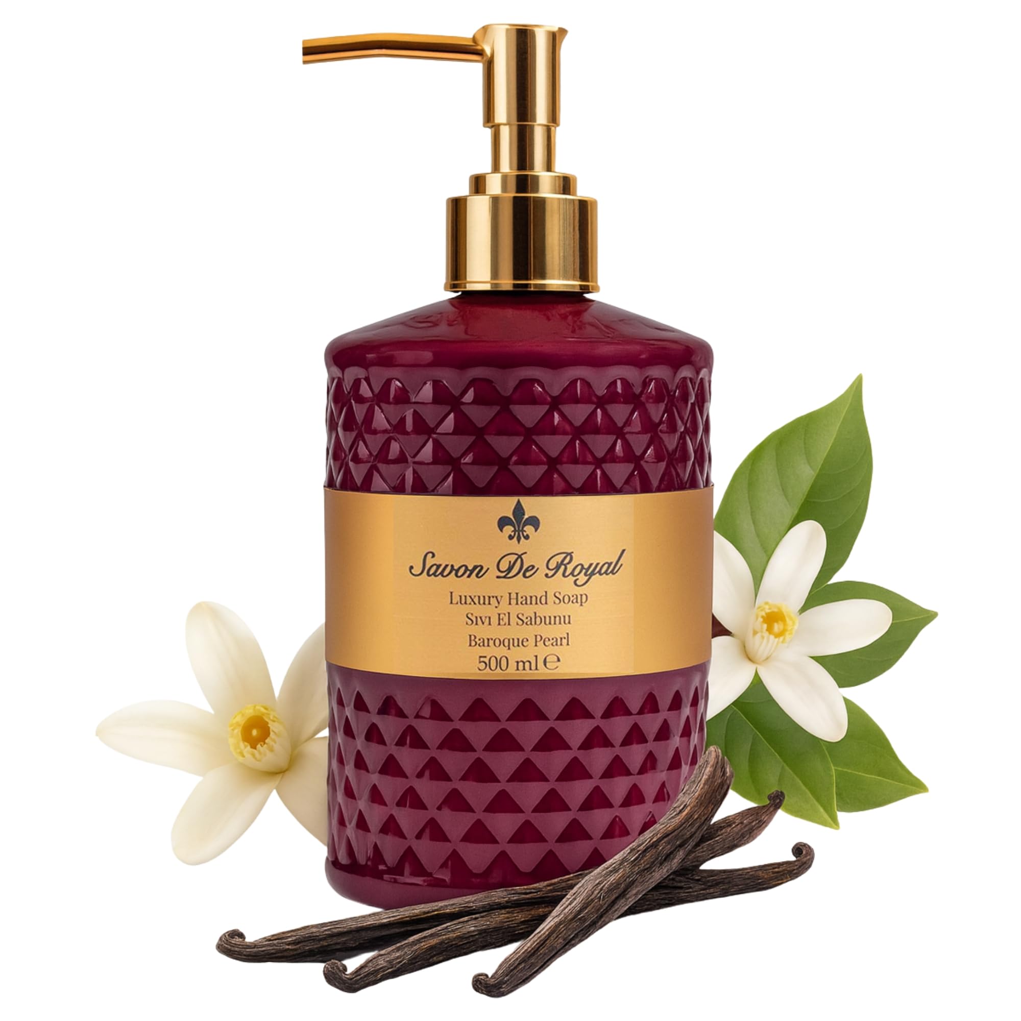 Savon de Royal Luxury Vegan Sıvı Sabun Baroque Pearl 500 Ml, Meyvemsi, Yasemin, Vanilya, Sandal
