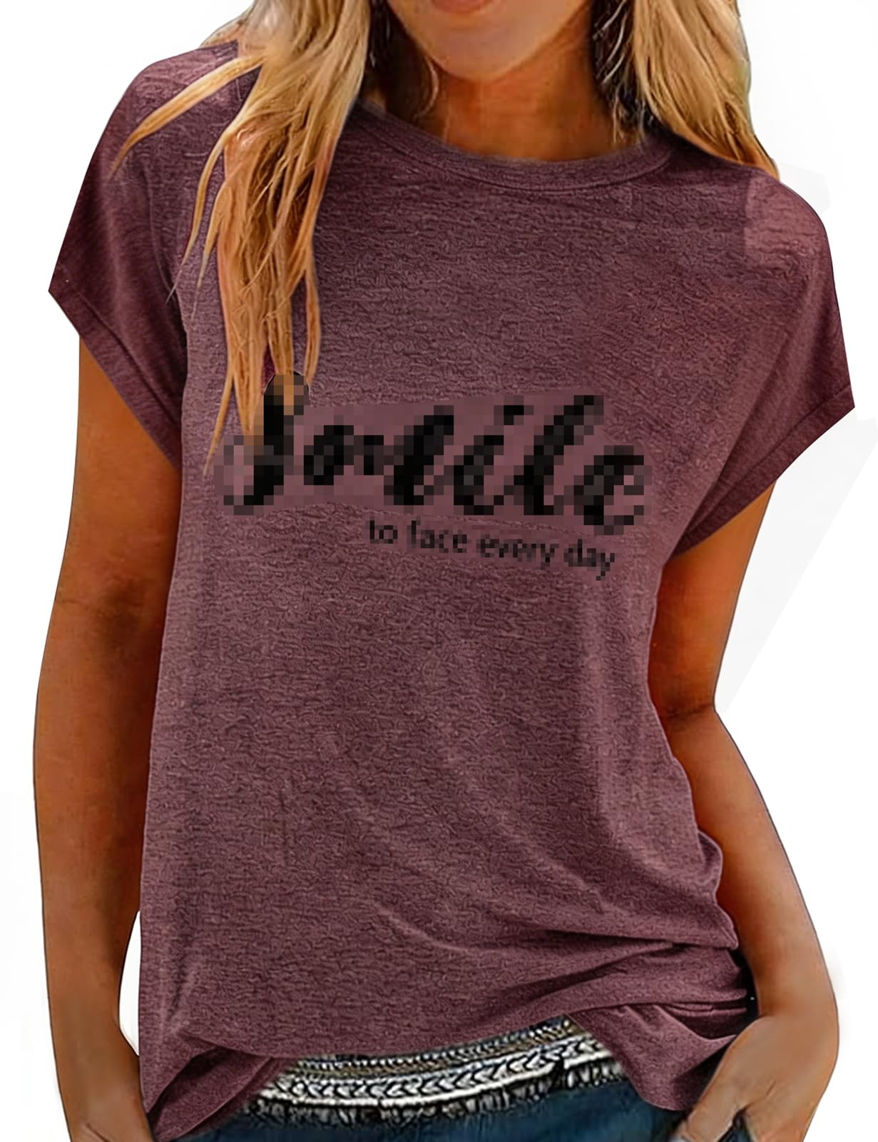 CMTOP T-Shirt Damen Sommer Oberteile Rundhalsausschnitt Kurzarm Bedruck Tshirt Casual Lockere Flügelärmel Top Damen Basic Shirt Elegant Tunika Bluse