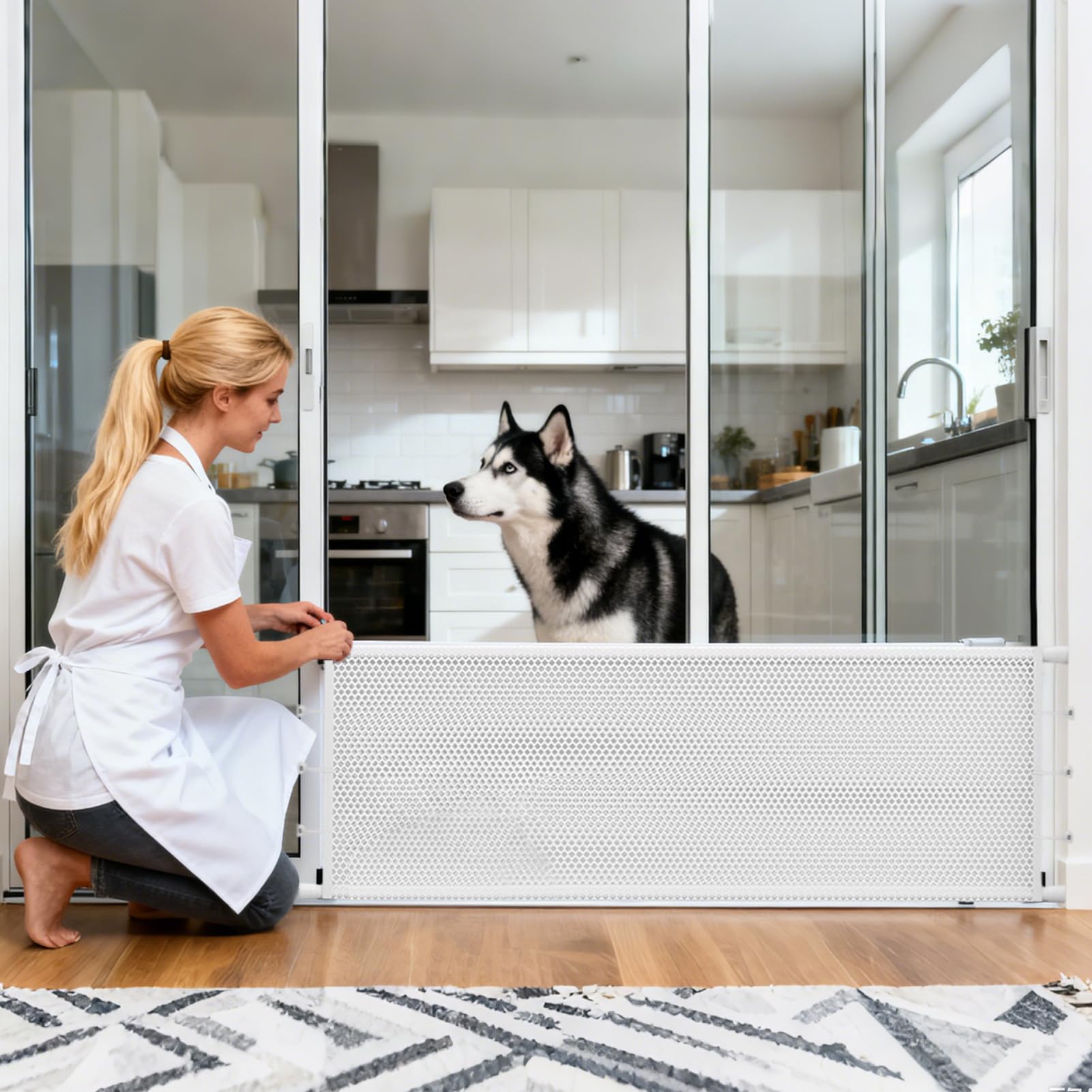 Cancello Retrattile per Animali Domestici Barriera A Rete Regolabile Per | Cancello Per Animali Domestici Anti Strisciamento Per Porte Per Scale Porte Corridoi