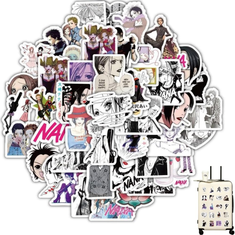 Nanas Sticker 60pcs Nana Figure Graffiti Decal for Tablet Cup Skateboard Bike Helmet Decoration