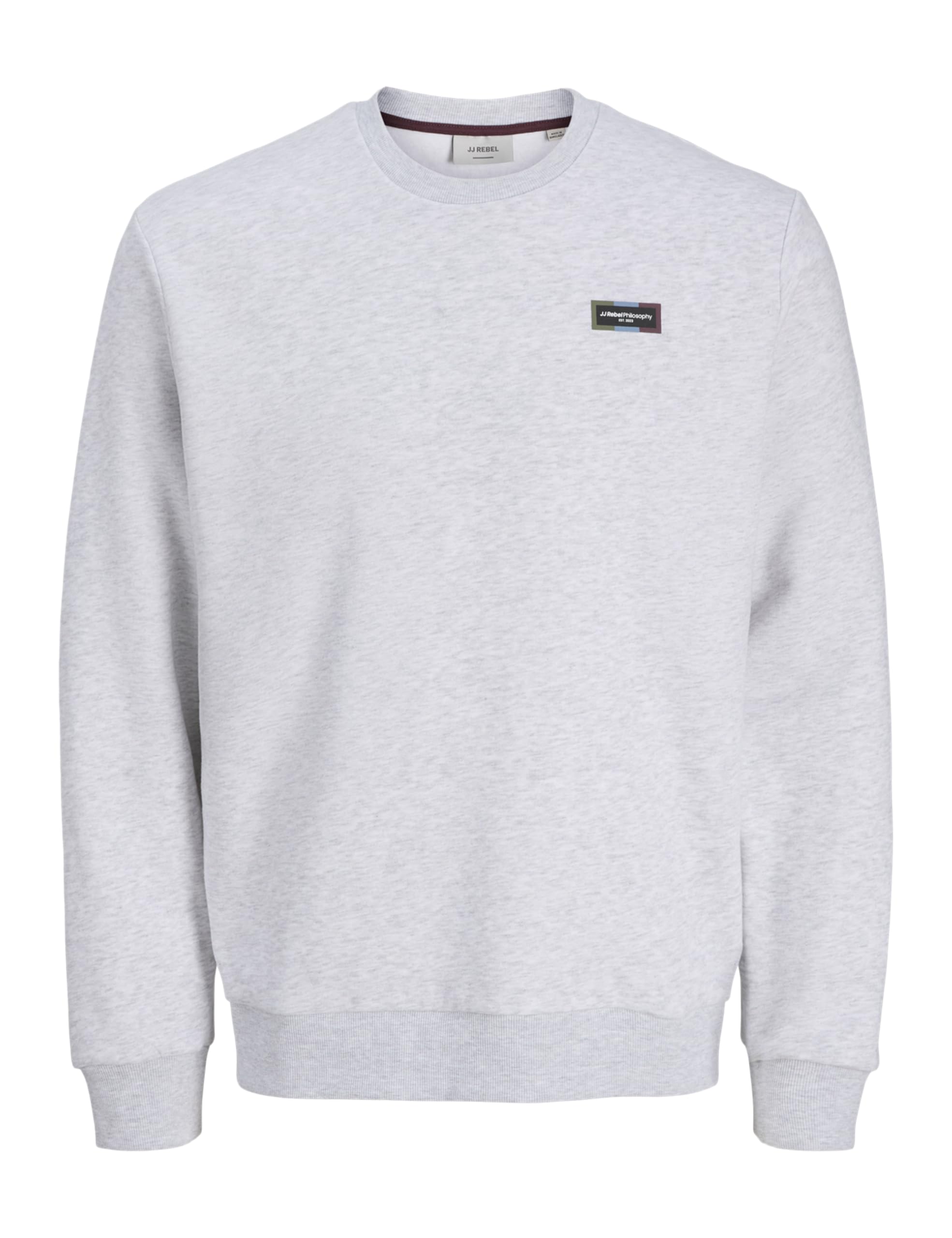 JJ rebel Men's Jrebdrummer Sweat Crew Neck, White melange, XL