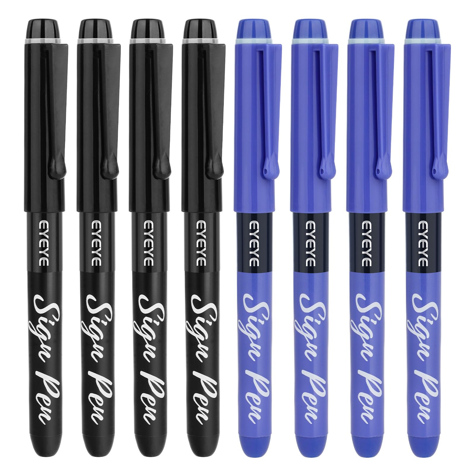 EYEYE Sign Pen Liquid Ink Tip Pack of 8 1.0mm 4 Black 4 Blue โ image 1