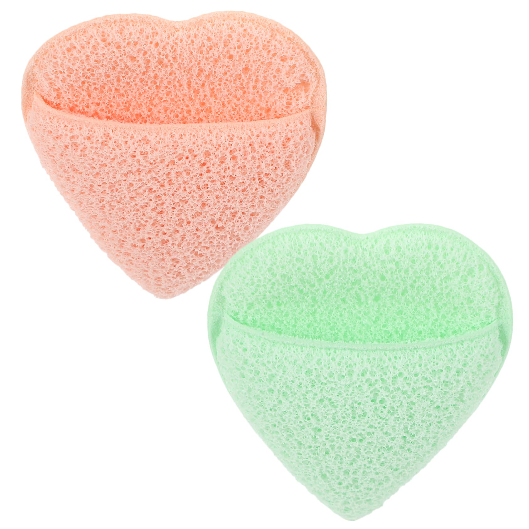 OUNONA 2Pcs Reusable Facial Scrubber Sponges Ergonomic Exfoliating Makeup Removal Pads for Gentle Cleansing for Skin Care Routine for All Makeup Lovers