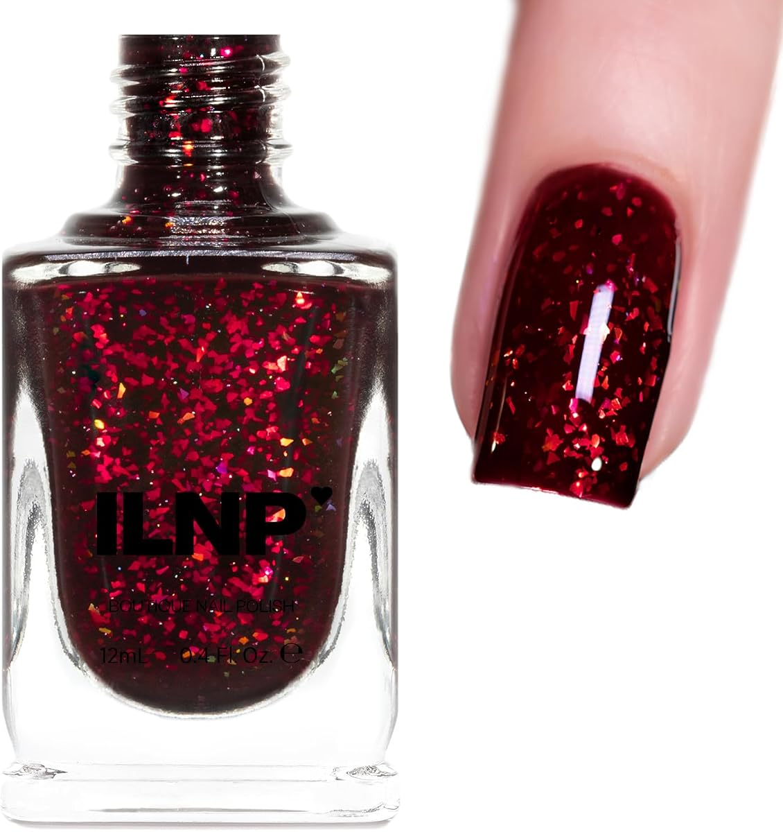 ILNP Bitten - Deep Blood Red Jelly Shimmer Nail Polish