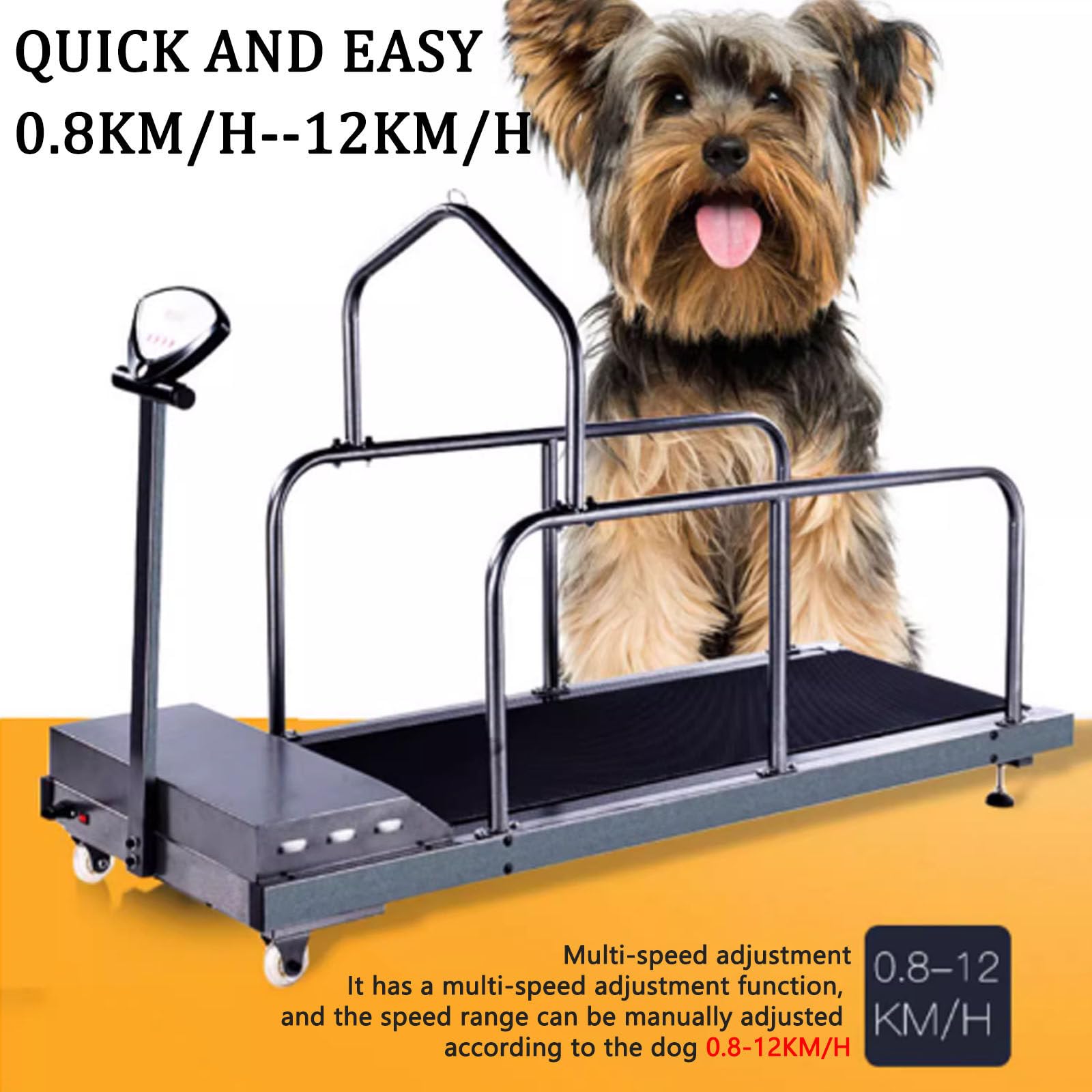 Cinta de correr para perros para entrenamiento y ejercicio, equipo de fitness con pantalla LCD, adecuada para perros de hasta 80 kg