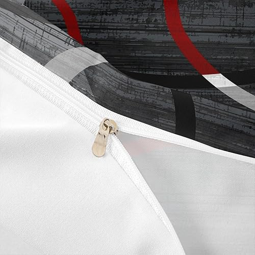 Miniatura 5 de Juego de ropa de cama retro a rayas circulares, tamaño Queen, funda de edredón para niños y niñas, juego de funda de edredón moderna abstracta