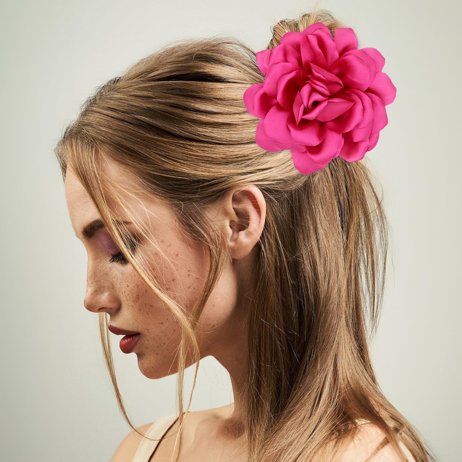 Flor Broche Grande Diseño Rosa Elegante Pinza Pelo Mujer Boda Fiesta Accesorios