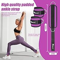 Vista 2 de Ankle Strap for Cable Machine, Gym Ankle Cuff for Kickbacks, Leg Extensions, Glute Workouts, Booty Hip Abductors Exercise for Women and Men