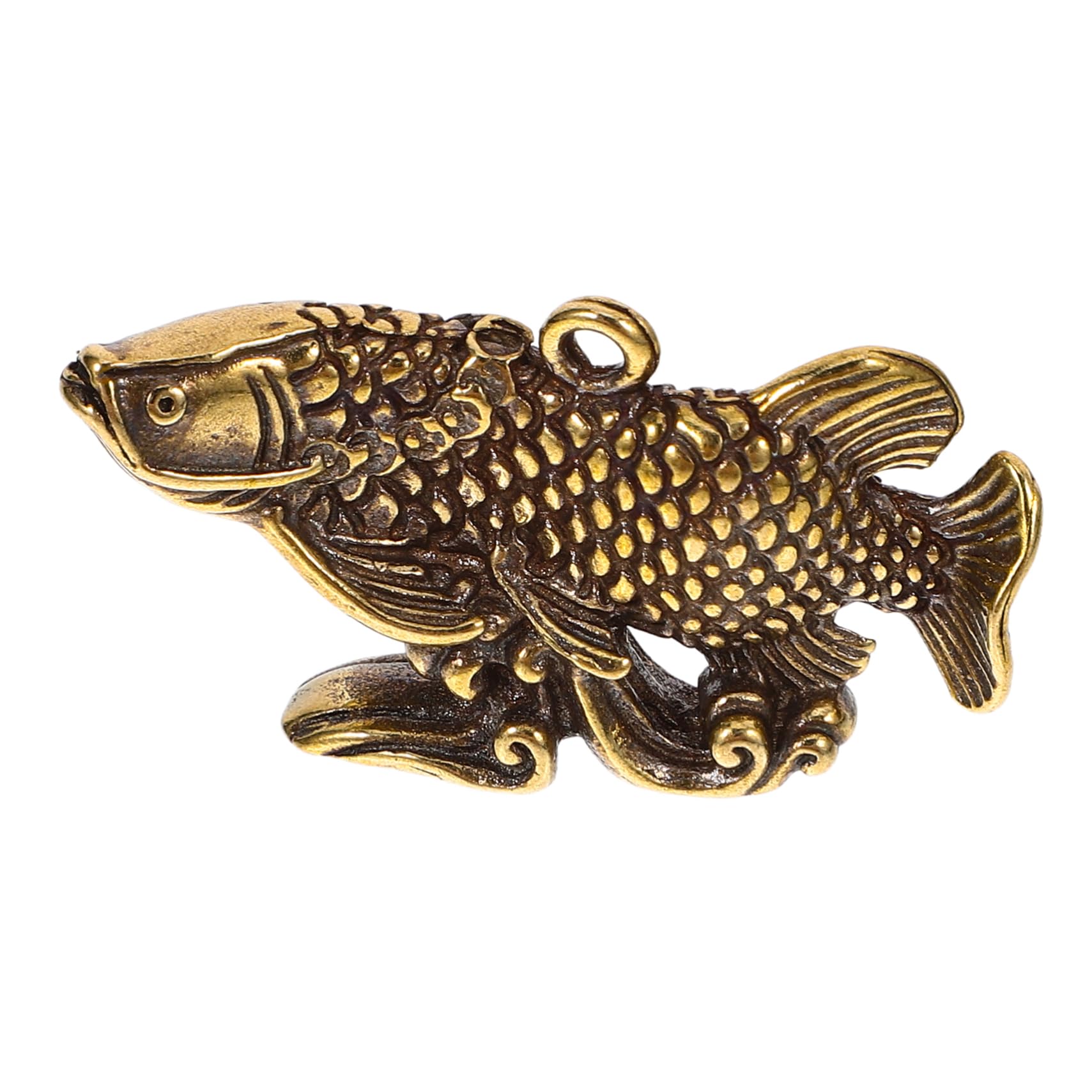 Feng Shui ornamenten Arowana vis beeldje met schat bekken hars sculptuur ornament rijkdom Home Office decoratie, opening geschenken, B (B