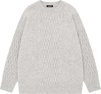 Vamtac Oversized Sweaters Cable Knit Chunky Sweater Crewneck Pullover Jumper Tops 2025 Fall Outfits
