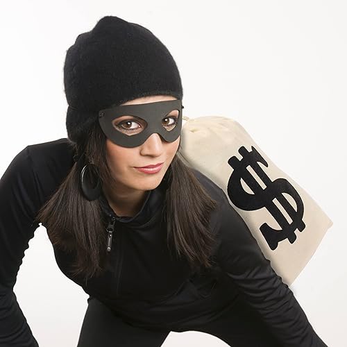 Miniatura 5 de YAROMO Conjunto de disfraz de ladrón para hombre y mujer