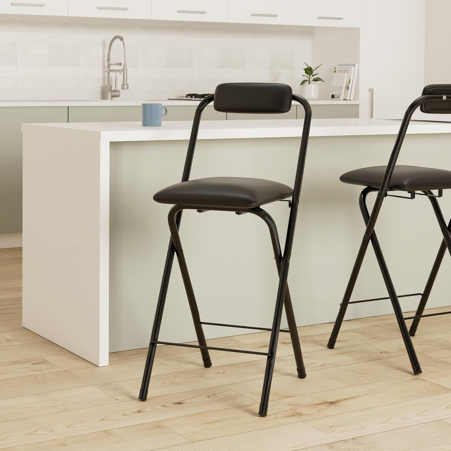 geelin 4 pcs 25.6 inch folding chair stool chair foldable chair portable folding chairs with padded seats small bar office guitar desk counter fold up sitting stool chair for adults kids 4 25.6 inch