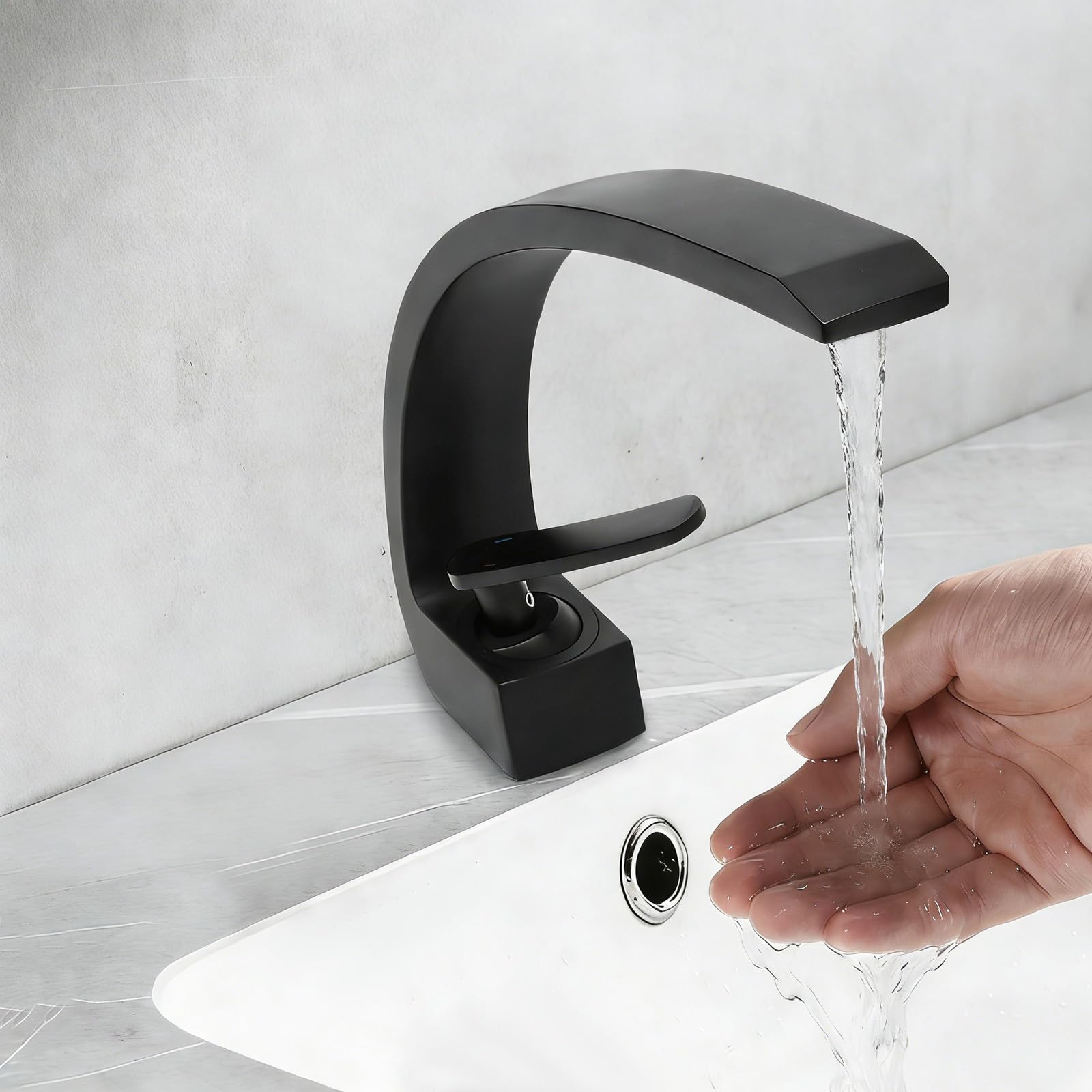 Grifo de baño de 50 cm de longitud de la manguera de agua caliente/fría, grifo de baño monomando, cartucho de cerámica, grifo de baño para baños, lavaderos, restaurantes, oficinas, hoteles