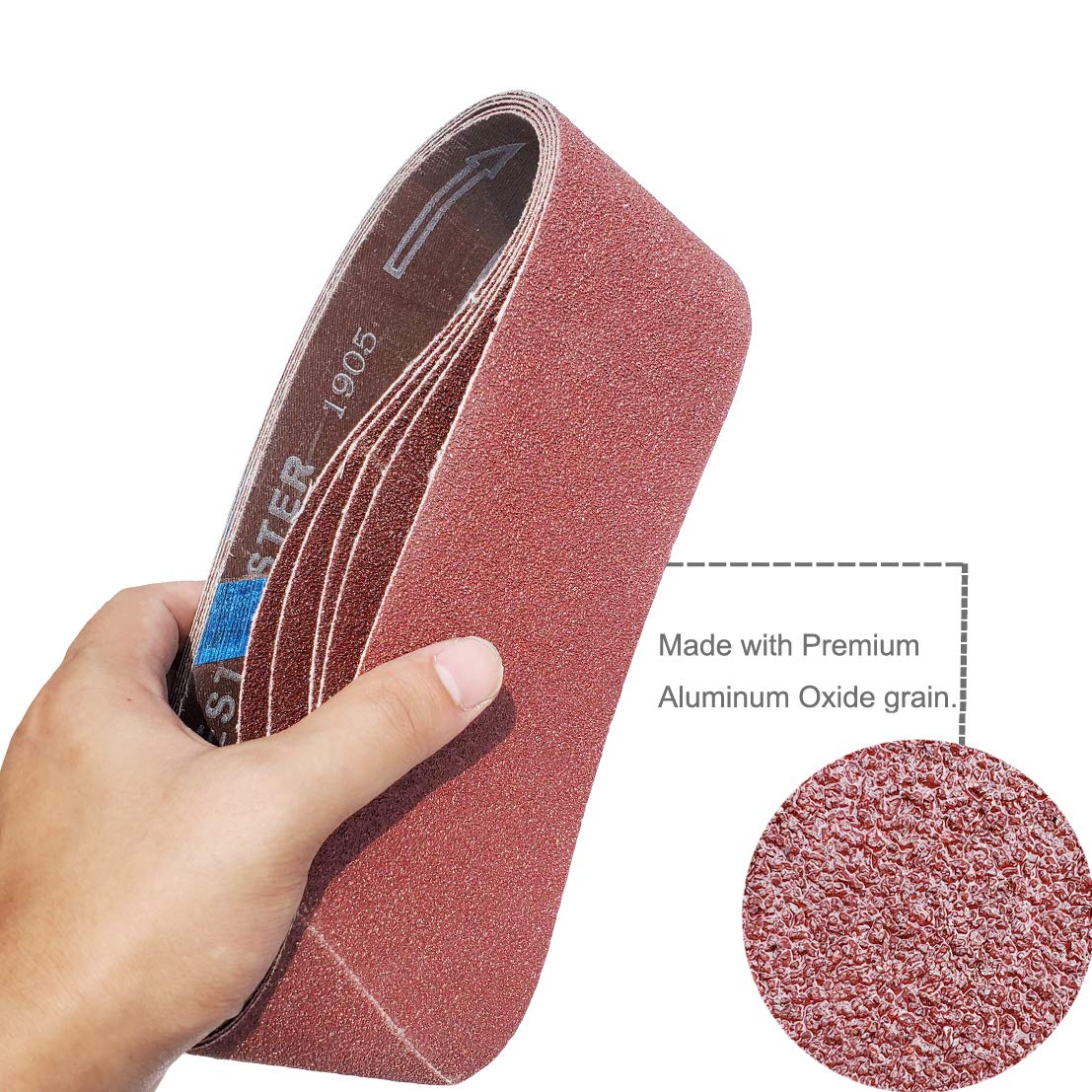 20 PCS 3 inch x 21 inch Abrasive Sanding Belts - 5 Each of 40 80 120 240 Grit Aluminum Oxide Sanding Belts For Belt sander (3 x 21 inch) image 3 of 5 B07TJ7C33C