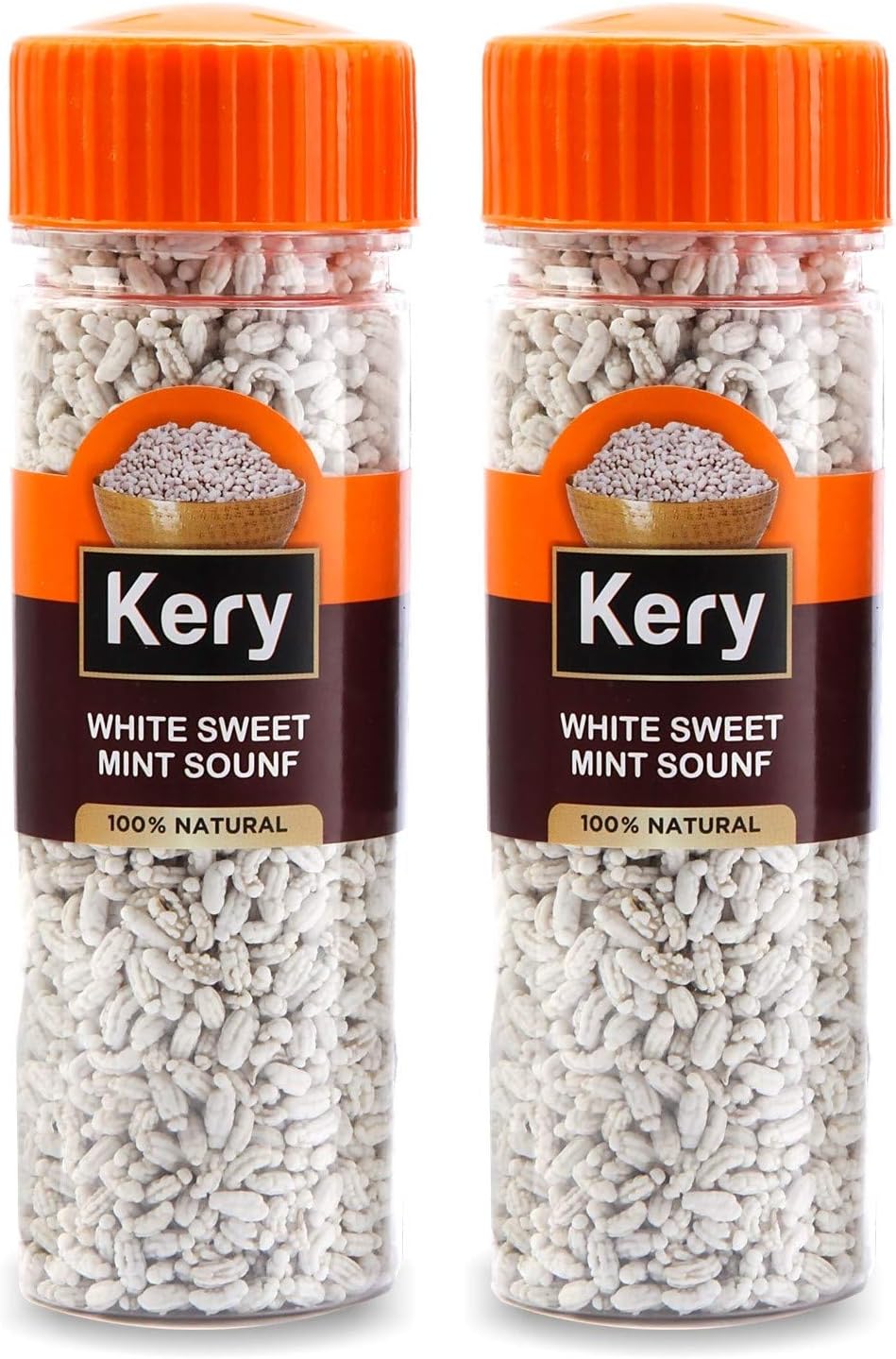 White Sweet Mint Saunf Mukhwas, 2 Bottles, 240Gm (Madrasi Sounf Mouth Freshener)