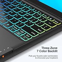 Vista 3 de GreenLaw Funda para Samsung Galaxy Tab S7 Fe (5G) con teclado, Tab S8 Plus S7 Plus, retroiluminación de 7 colores, panel táctil inteligente, funda