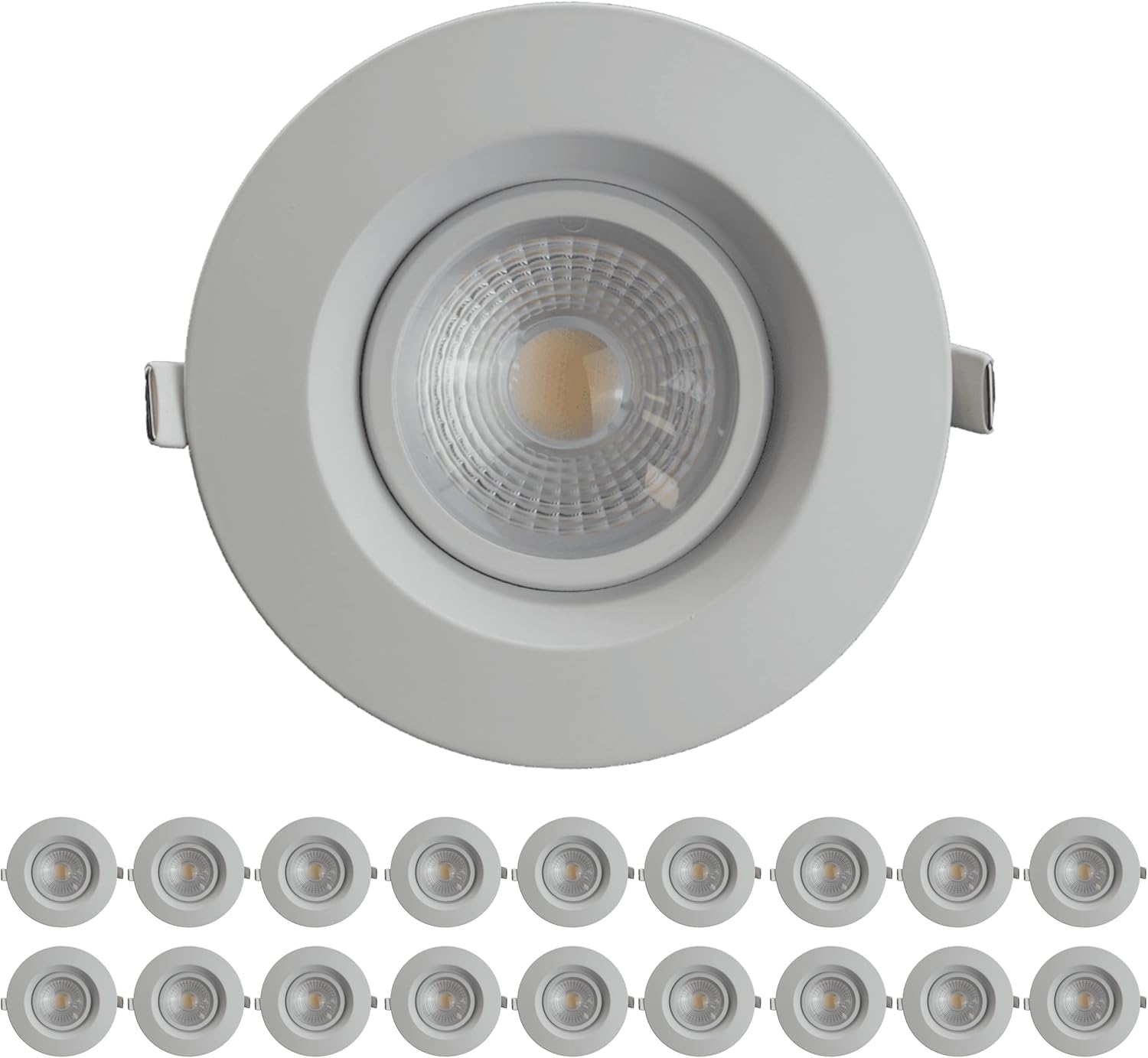 Perlglow Paquete de 18 luminarias empotrables redondas para