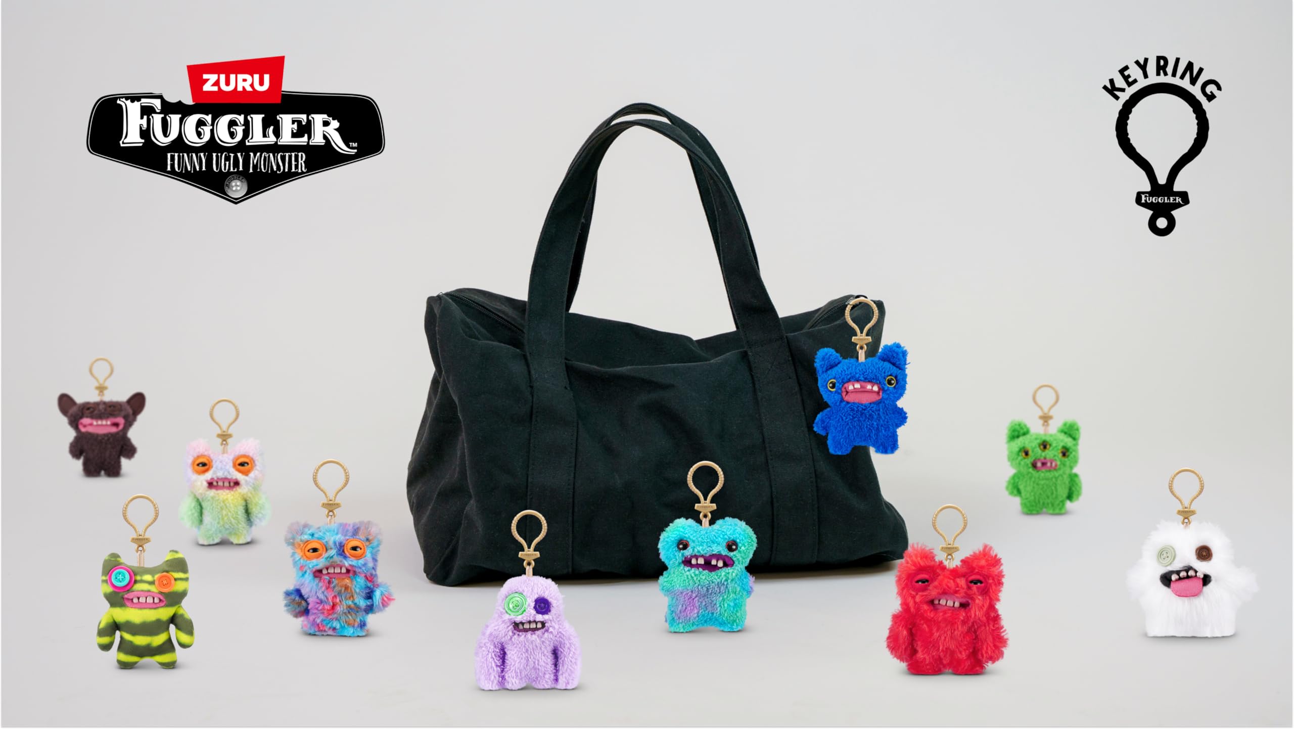 ZURU Fuggler Keychain, 5 Inch Funny Ugly Monster Plush Animal