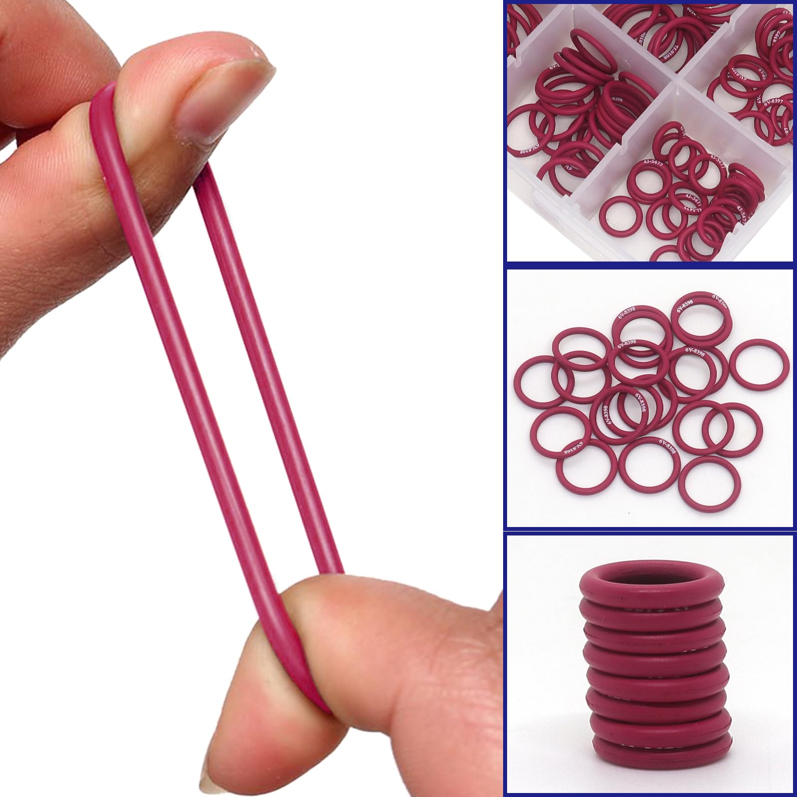 BUSY-CORNER Kit de 120 juntas tóricas, revestimiento de PTFE de nitrilo 90, accesorios de manguera hidráulica, compatible con excavadora CAT Caterpillar, Caucho sintético